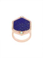 Joëlle Jewellery Lapis And Diamond Set Ring - Blue