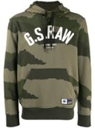 G-star Raw Research Logo Camouflage Print Hoodie - Green