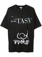 Facetasm Faded Logo Print T-shirt - Black