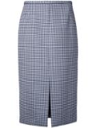Michael Kors Checked Skirt, Women's, Size: 4, White, Virgin Wool