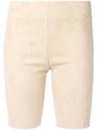 Jil Sander Fitted Leather Shorts - Neutrals