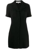 Diane Von Furstenberg Rowan Button-up Mini Dress - Black