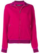Dolce & Gabbana Logo Stripe Track Jacket - Pink & Purple
