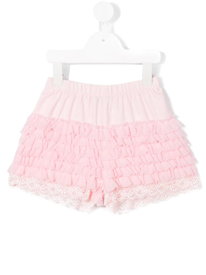 Monnalisa Ruffled Shorts, Girl's, Size: 8 Yrs, Pink/purple