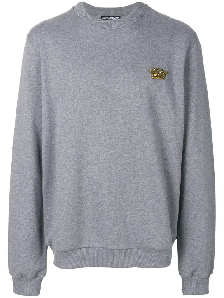 Dolce & Gabbana Crown Patch Jumper - Grey