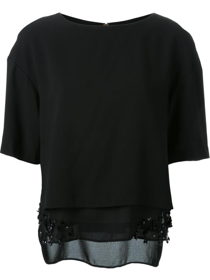 Muveil Embellished Hem Layered Top
