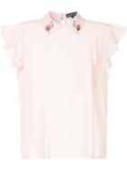 Markus Lupfer Embellished Collar Shirt - Pink & Purple