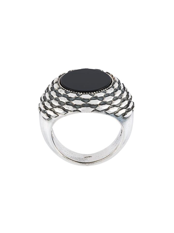 Emanuele Bicocchi Round Stone Ring, Men's, Size: Large, Metallic