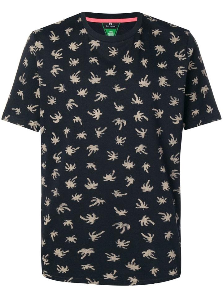 Ps Paul Smith Palm Tree Printed T-shirt - Black