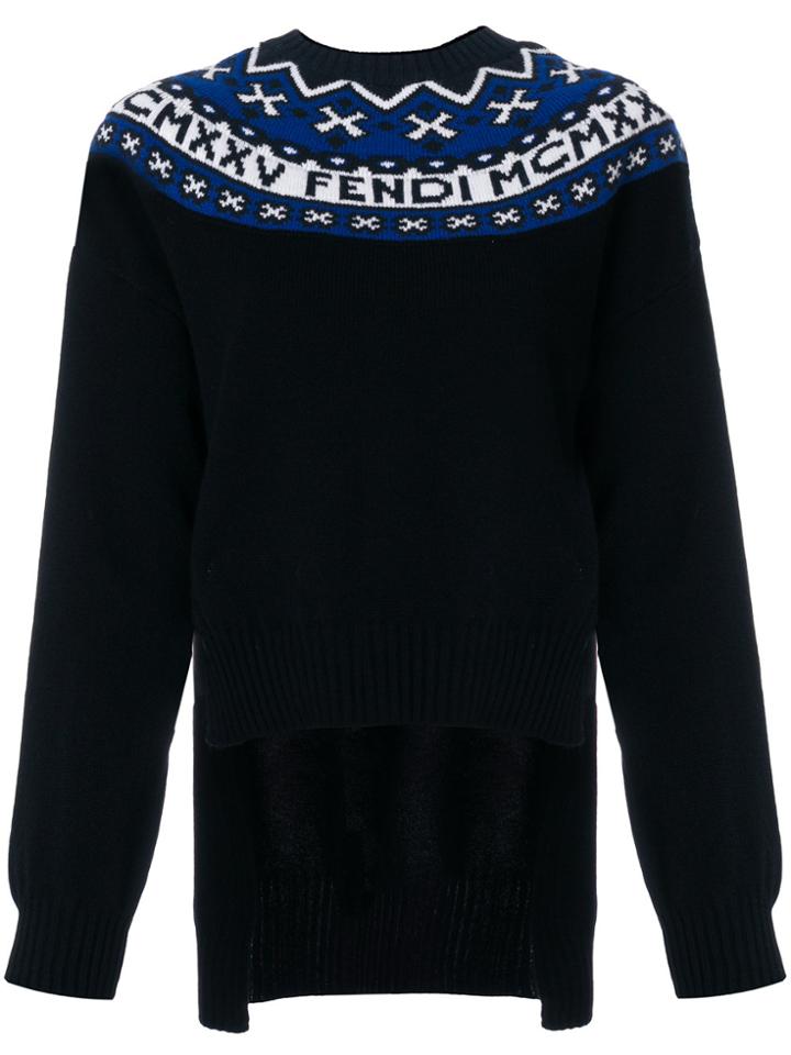 Fendi Embroidered Sweater - Black