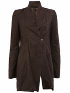 Ilaria Nistri Single Breasted Coat, Women's, Size: 40, Brown, Polyester/spandex/elastane/lamb Skin