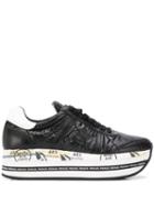 Premiata Beth Quilted Platform Sneakers - Black