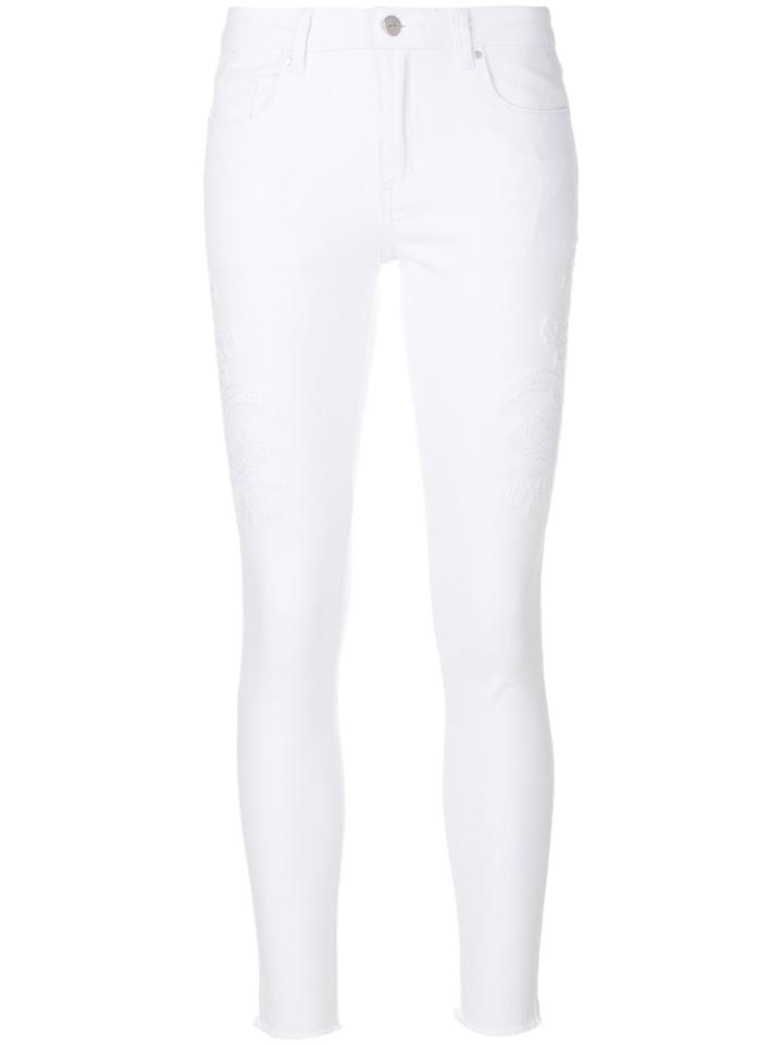 Steffen Schraut Flocked Floral Detail Jeans - White