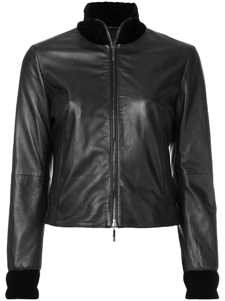 Armani Jeans High-neck Zip Jacket - Black