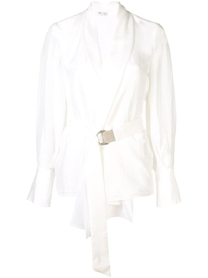 Brunello Cucinelli Wrap Blouse - White