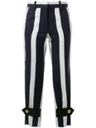 Sacai Striped Cropped Trousers - Blue