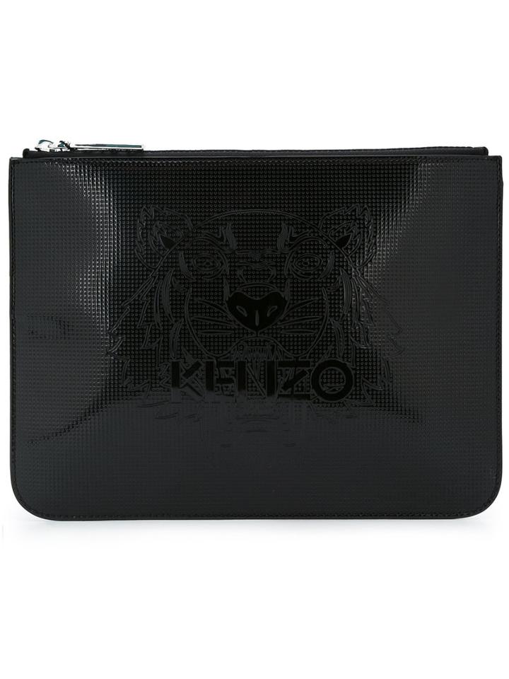 Kenzo - Embossed Logo Clutch - Women - Pvc - One Size, Women's, Black, Pvc