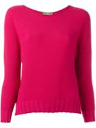 Cruciani Boat Neck Jumper, Women's, Size: 44, Pink/purple, Cotton
