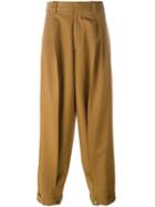 Marni Oversized Trousers, Men's, Size: 46, Brown, Cotton/polyamide/virgin Wool