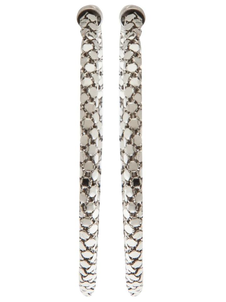 Michael Schmidt Large Hoop Earrings, Women's, Metallic, Swarovski Crystal