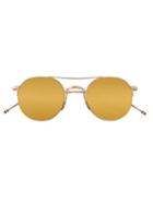Thom Browne Mirrored Sunglasses, Men's, Size: 49, Grey, Titanium/12kt Gold/enamel
