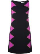 Versace Collection Studded Colour Block Dress, Women's, Size: 44, Black, Polyester/spandex/elastane/viscose/polyester