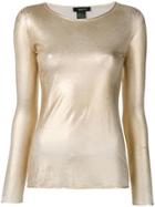 Avant Toi Metallic Effect Longsleeved T-shirt - Gold