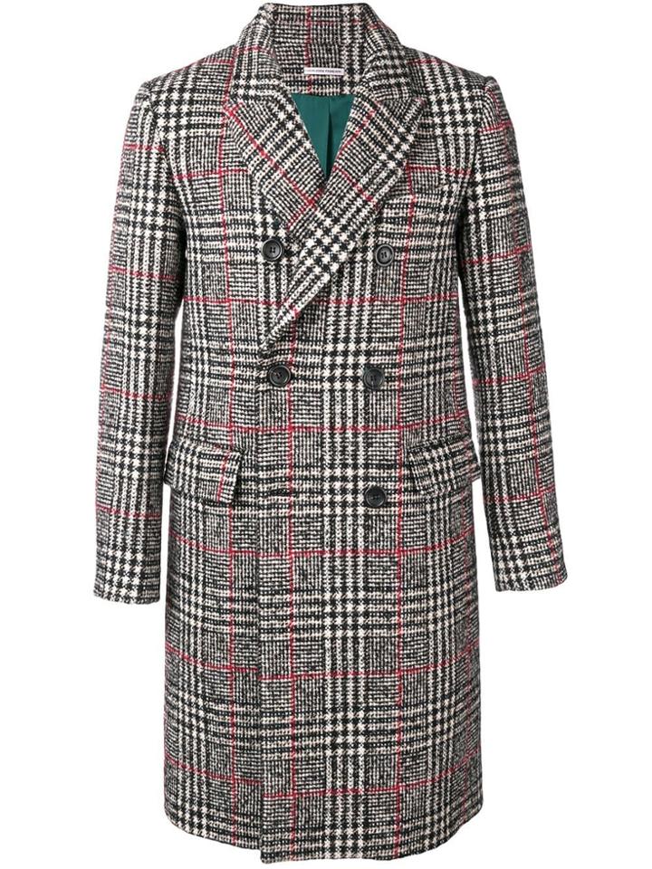 Paul & Joe Double-breasted Checked Coat - Black