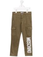 Moschino Kids Logo Print Cargo Trousers, Boy's, Size: 8 Yrs, Green
