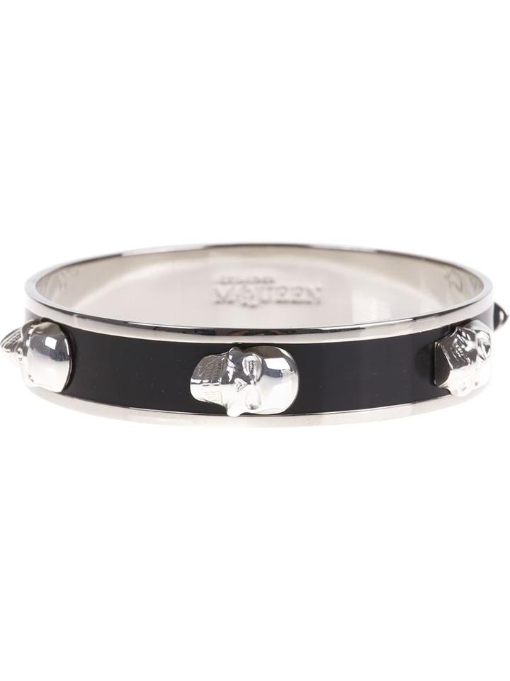 Alexander Mcqueen Skull Bangle, Women's, Black