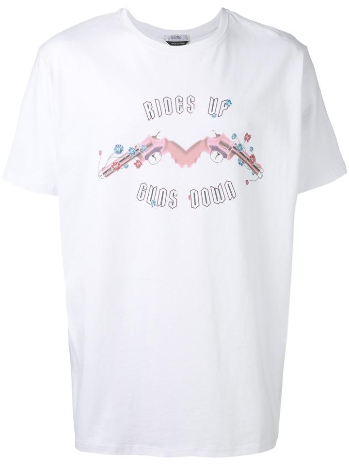 Gun Print T-shirt - Men - Cotton - 48, White, Cotton, Selfmade By Gianfranco Villegas