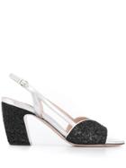 Miu Miu Sandals With Glitter Details - Black
