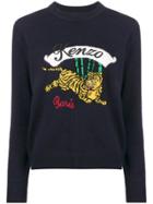 Kenzo Bamboo Tiger Knitted Sweater - Blue