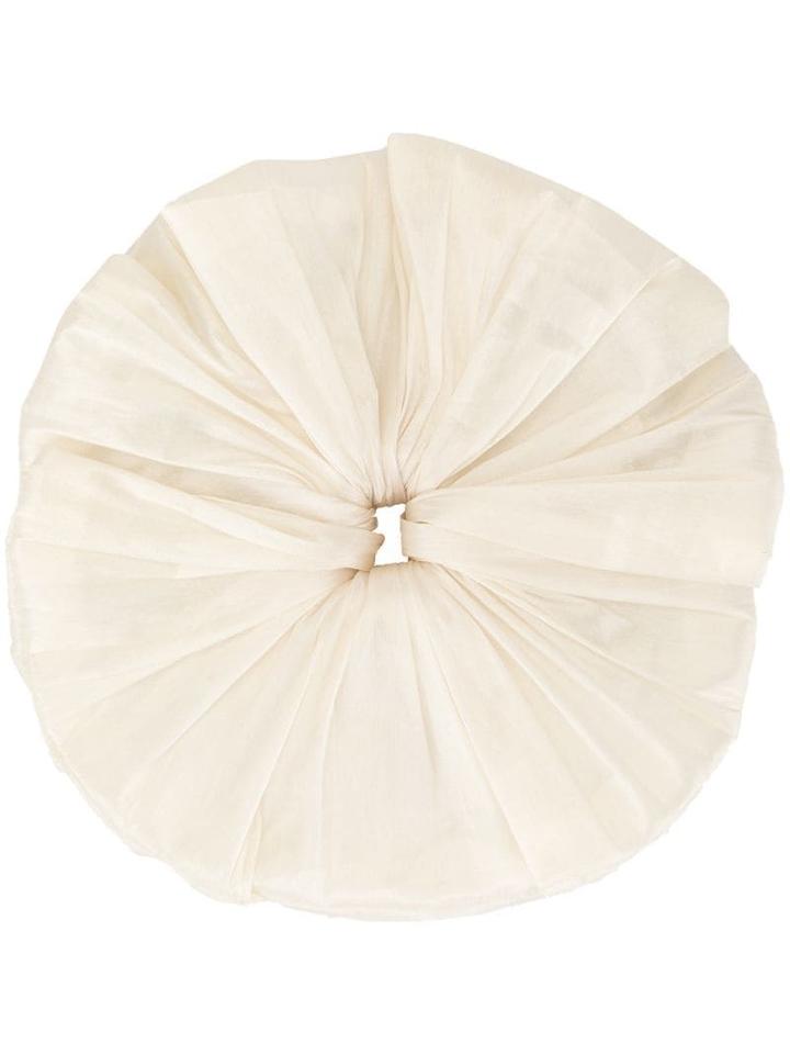 Le Chic Radical Ruched Scrunchie - White
