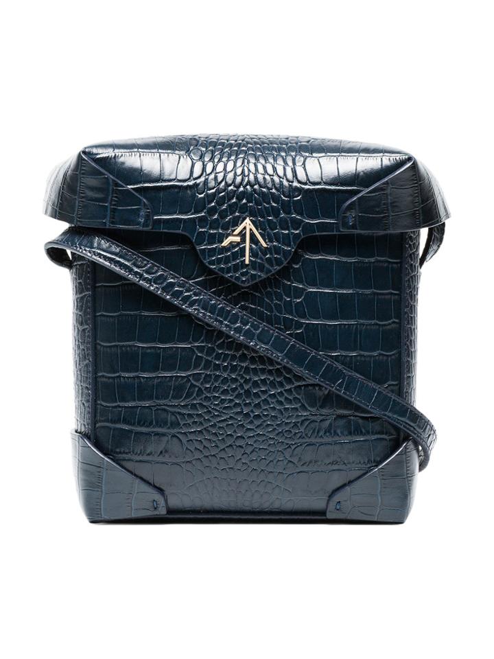 Manu Atelier Mini Navy Pristine Cross Body Bag - Blue