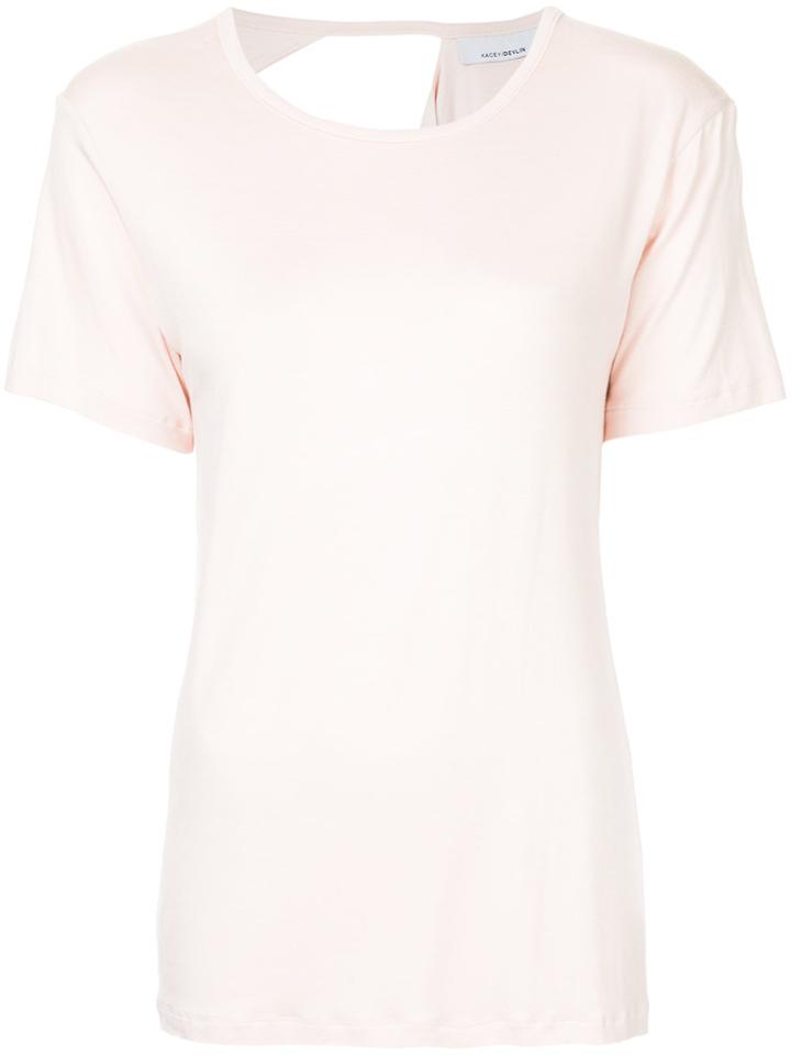 Kacey Devlin Exposed Shoulder Blade T-shirt - Pink & Purple