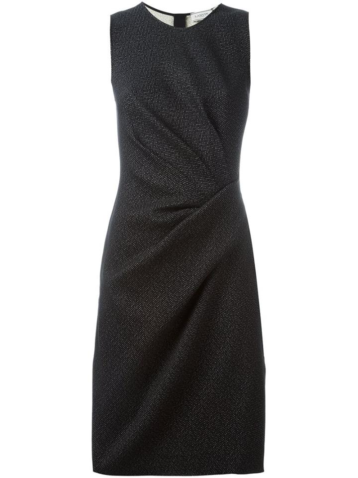 Lanvin Draped Detail Dress, Women's, Size: 32, Black, Cotton/polyamide/spandex/elastane