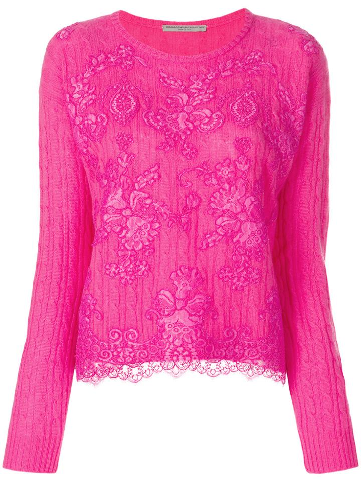 Ermanno Scervino Lace Inserts Jumper - Pink & Purple