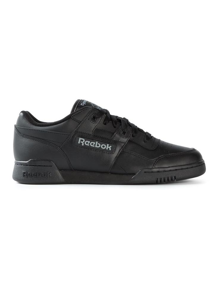 Reebok Workout Plus Sneakers, Adult Unisex, Size: 9, Black, Leather/rubber