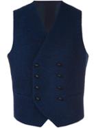 Tagliatore Double-breasted Waistcoat, Men's, Size: 48, Blue, Cupro/virgin Wool