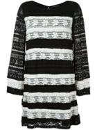 Twin-set Striped Knit Dress - Black