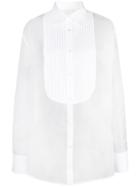 Fleur Du Mal Pleated Bib Organza Shirt - White
