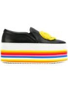 Joshua Sanders Striped Platform Loafers - Black
