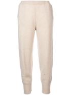Raquel Allegra Distressed Knitted Track Pants - Neutrals