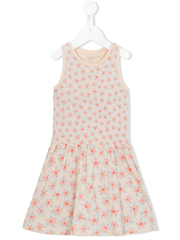 Stella Mccartney Kids Floral Print Dress, Toddler Girl's, Size: 2 Yrs, Nude/neutrals