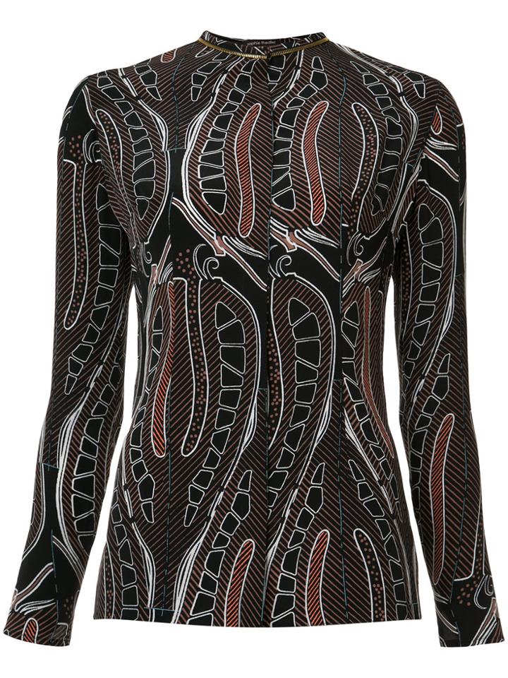 Sophie Theallet Leaf Print Blouse - Brown