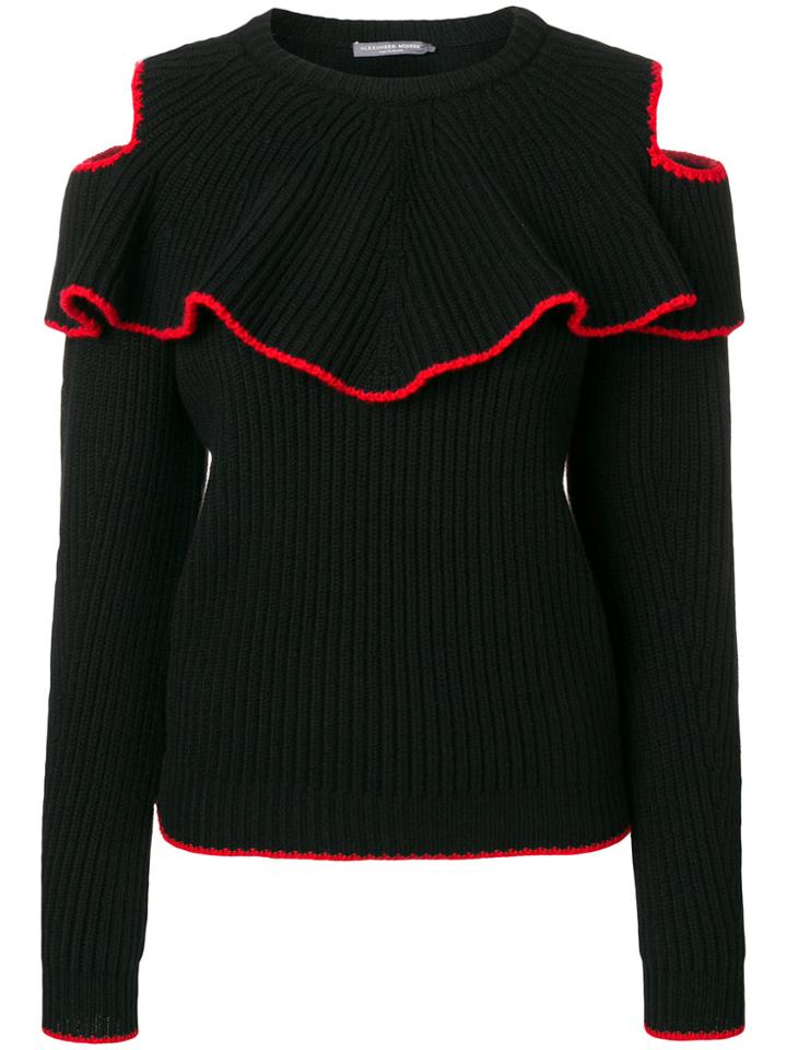 Alexander Mcqueen Contrast Trim Knitted Top - Black