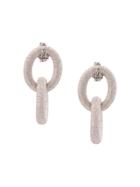 Carolina Bucci 18kt White Gold 1885 Sparkly Double Link Earrings -