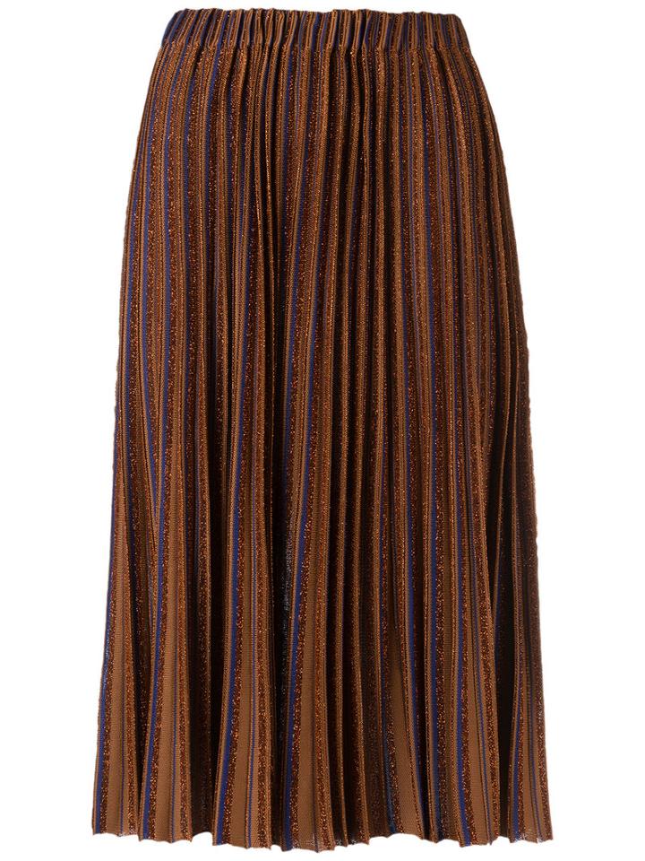 Gig - Midi Knitted Skirt - Women - Polyester/viscose - M, Brown, Polyester/viscose