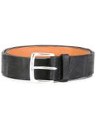 Orciani Crocodile-effect Belt, Men's, Size: 90, Black, Calf Leather